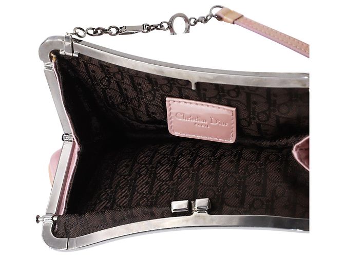 Saddle Mini borsa da sella Dior in raso rosa - vista 12