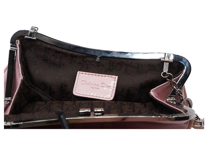 Saddle Mini borsa da sella Dior in raso rosa - vista 14