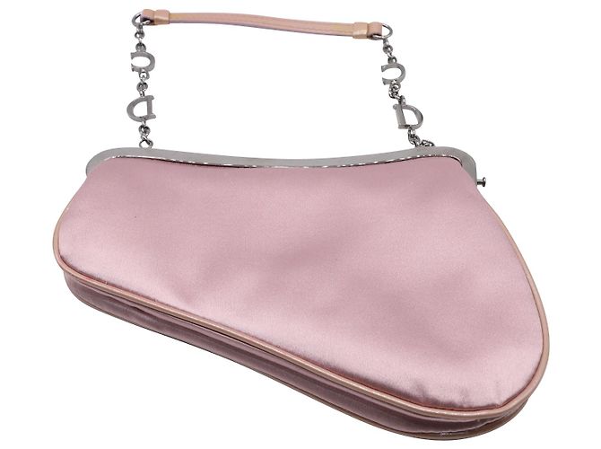 Saddle Mini borsa da sella Dior in raso rosa - vista 15