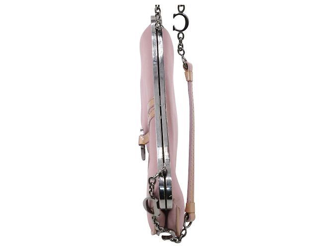 Saddle Mini borsa da sella Dior in raso rosa - vista 17