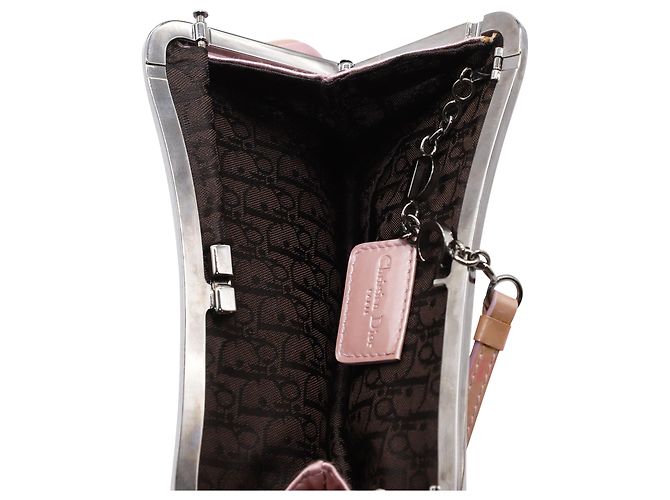 Saddle Mini borsa da sella Dior in raso rosa - vista 18
