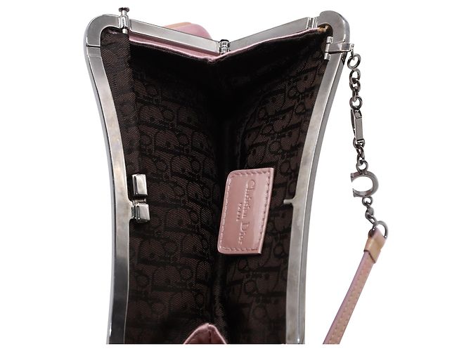 Saddle Mini borsa da sella Dior in raso rosa - vista 19