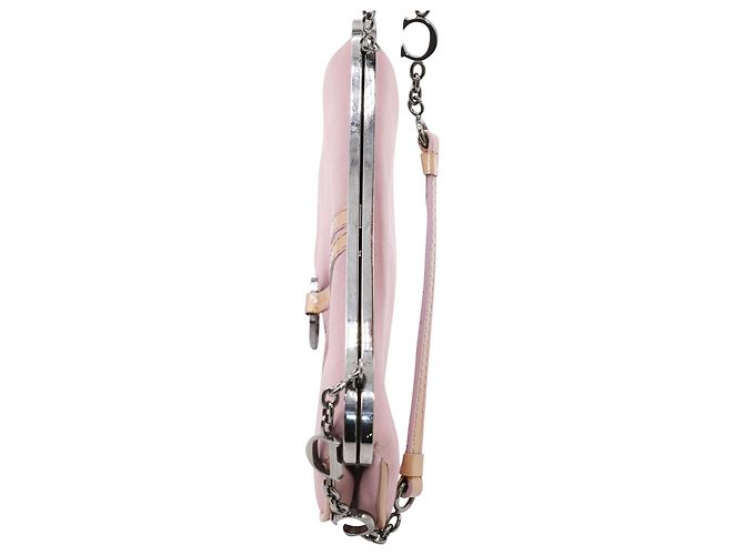 Saddle Mini borsa da sella Dior in raso rosa - vista 4