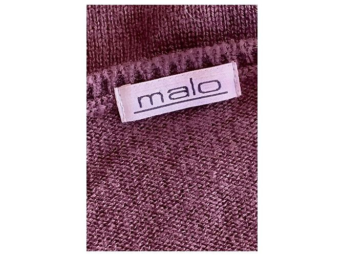 Malo Cashmere Pullover Dunkelviolett V Ausschnitt - Ansicht 7