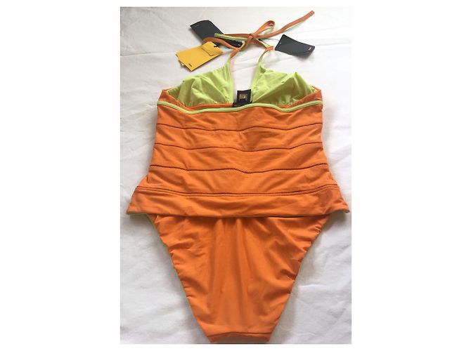 Traje de baño de una pieza naranja neón Fendi - vista 2