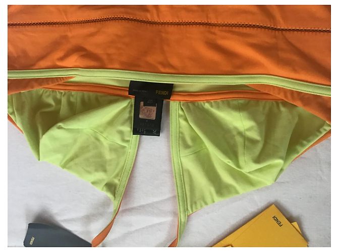 Traje de baño de una pieza naranja neón Fendi - vista 7