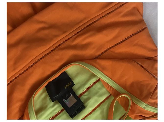 Traje de baño de una pieza naranja neón Fendi - vista 8
