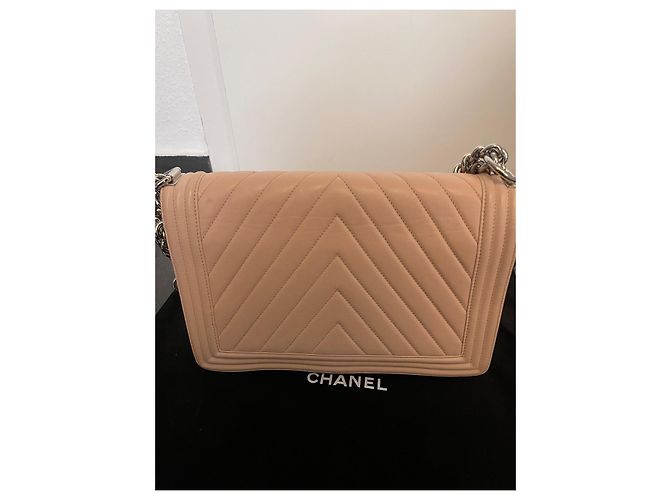 Boy Borsa Chanel in pelle beige - vista 2