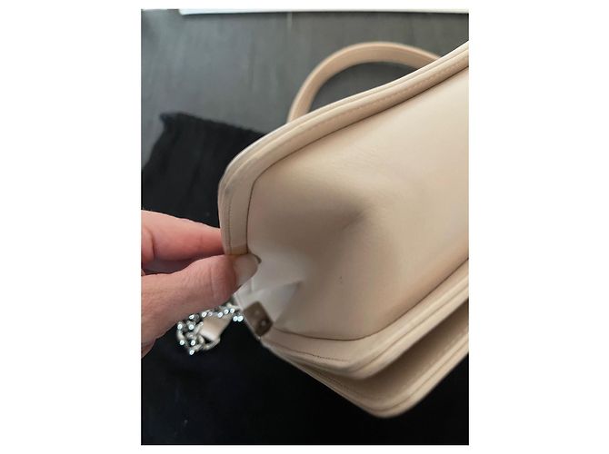 Boy Borsa Chanel in pelle beige - vista 4