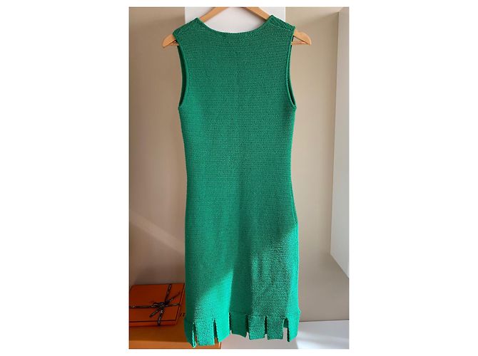 Vestido Bottega Veneta de algodón crochet verde - vista 2