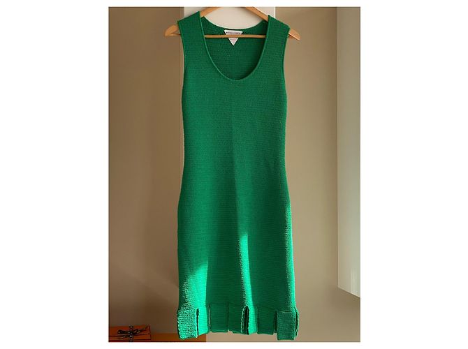 Vestido Bottega Veneta de algodón crochet verde - vista 3