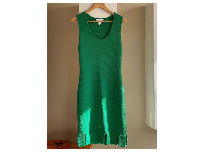 Vestido Bottega Veneta de algodón crochet verde - vista 4