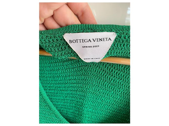 Vestido Bottega Veneta de algodón crochet verde - vista 5