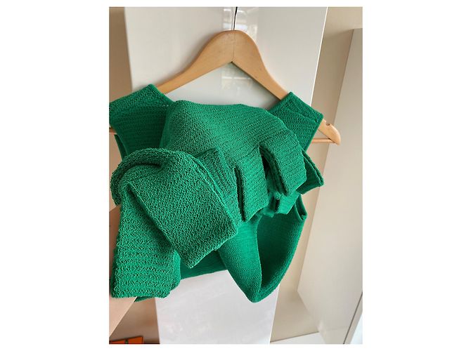 Vestido Bottega Veneta de algodón crochet verde - vista 7