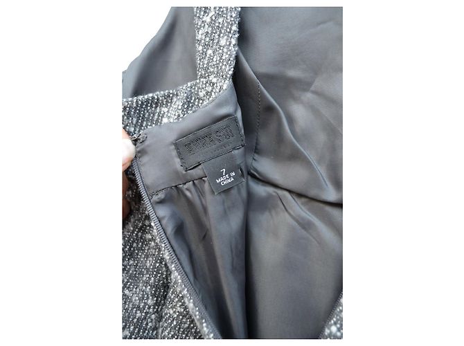 Tweedkleid von Anna Sui mit Metallic-Akzenten Silber Grau - Ansicht 5
