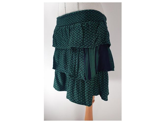 Falda Becky Cecilie Copenhagen Verde de Algodón - vista 2