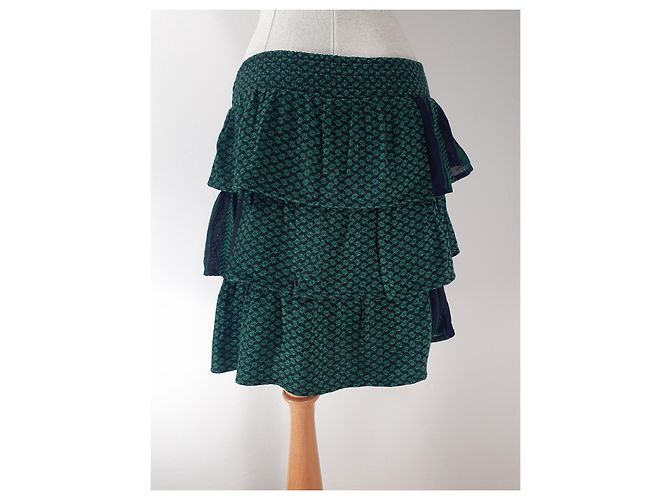 Falda Becky Cecilie Copenhagen Verde de Algodón - vista 3