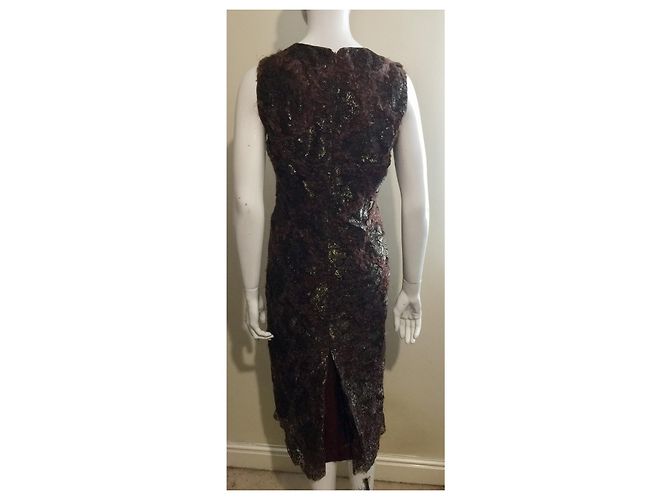 Etro Metallic-Spitzenkleid Braun Metallisch - Ansicht 2