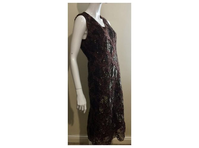 Etro Metallic-Spitzenkleid Braun Metallisch - Ansicht 3