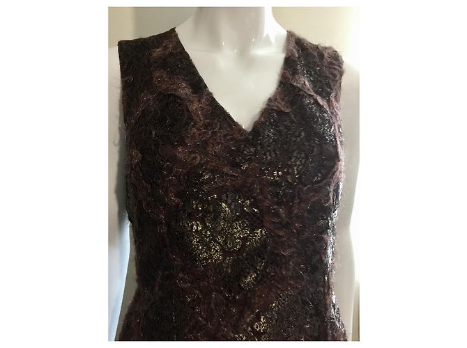 Etro Metallic-Spitzenkleid Braun Metallisch - Ansicht 4