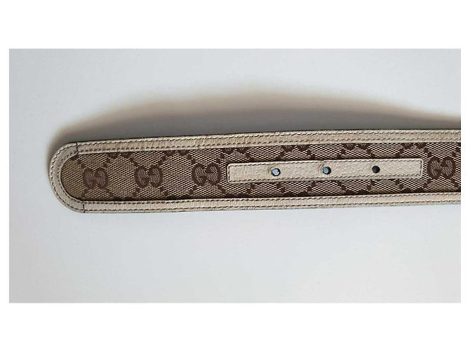 Gucci-Gürtel mit gefütterter G-Schnalle Silber Beige - Ansicht 5