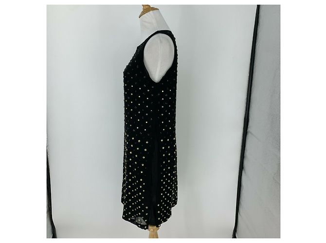 Diane Von Furstenberg DvF Ella vestido de gasa de seda con pedrería Negro - vista 3