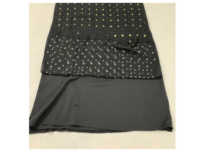 Diane Von Furstenberg DvF Ella vestido de gasa de seda con pedrería Negro - vista 7