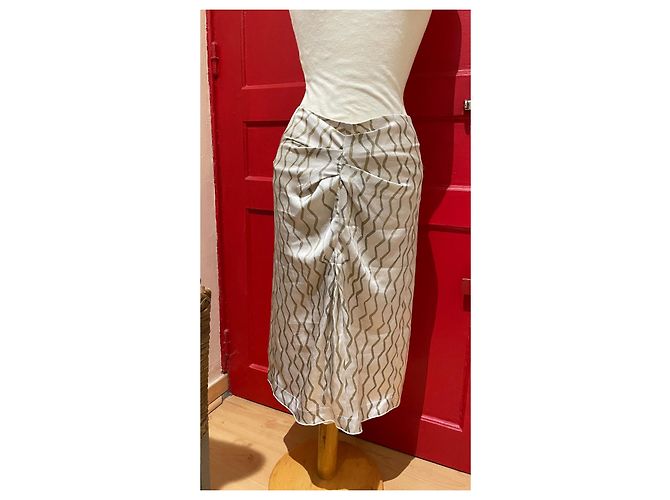Falda Sliven Isabel Marant de seda gris y caqui Multicolor - vista 2