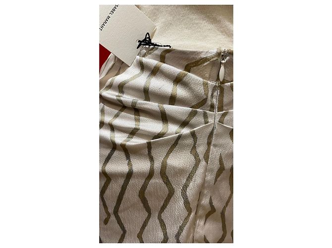 Falda Sliven Isabel Marant de seda gris y caqui Multicolor - vista 3