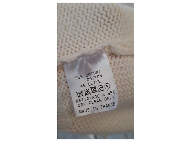 Carven Strickjacke Eggshell aus Baumwolle mit Zopfmuster Aus weiß - Ansicht 5