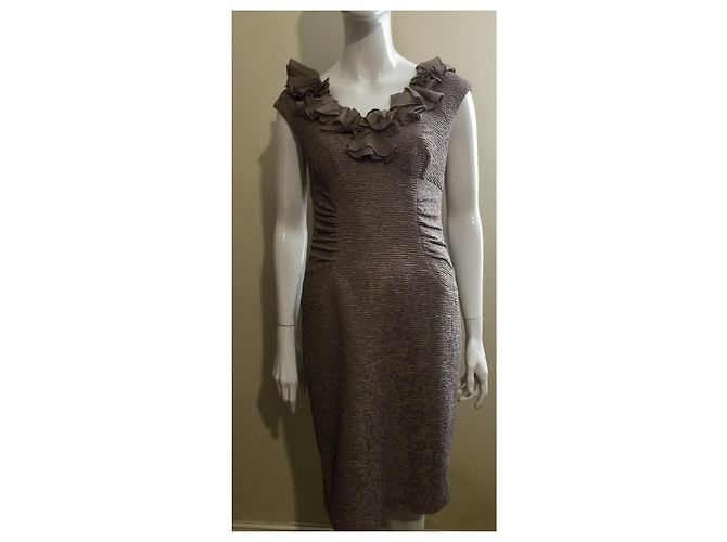 Autre Marque Vestido de cóctel gris plata de Adrianna Papell - vista 4