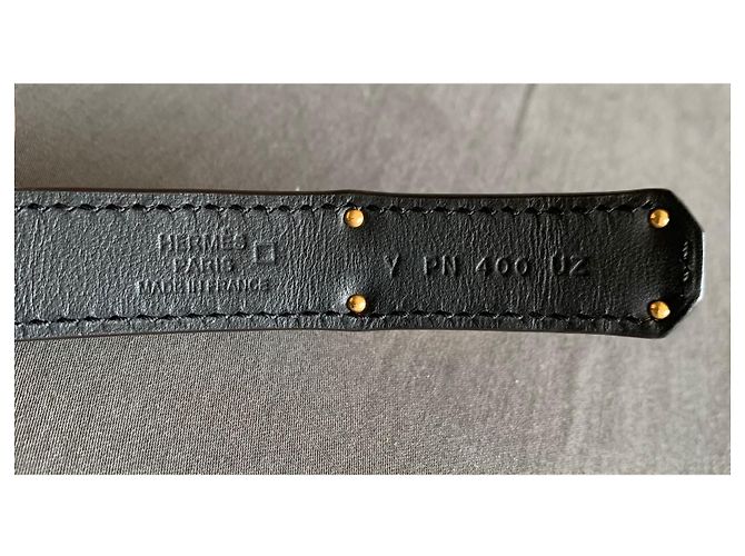 Hermès Kelly Gürtel aus schwarzem Alligatorleder - Ansicht 5
