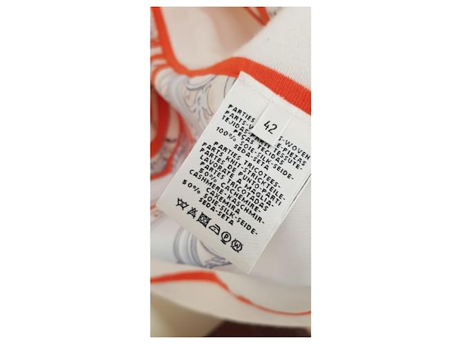 Hermès Hermes Strickjacke Twillaine Long Ecru Rot Aus weiß - Ansicht 10