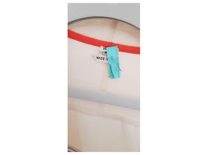 Hermès Hermes Strickjacke Twillaine Long Ecru Rot Aus weiß - Ansicht 12