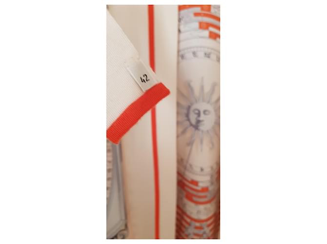 Hermès Hermes Strickjacke Twillaine Long Ecru Rot Aus weiß - Ansicht 14