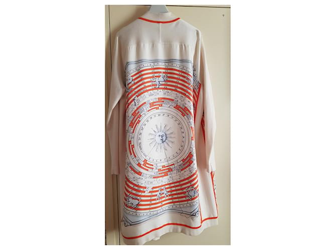 Hermès Hermes Strickjacke Twillaine Long Ecru Rot Aus weiß - Ansicht 17