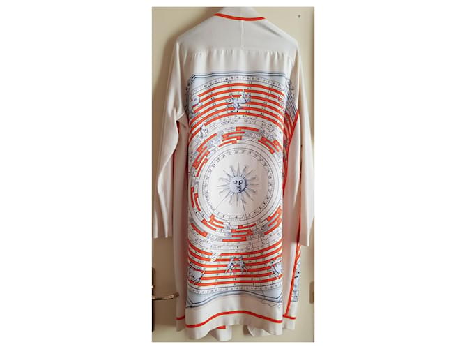 Hermès Hermes Strickjacke Twillaine Long Ecru Rot Aus weiß - Ansicht 18