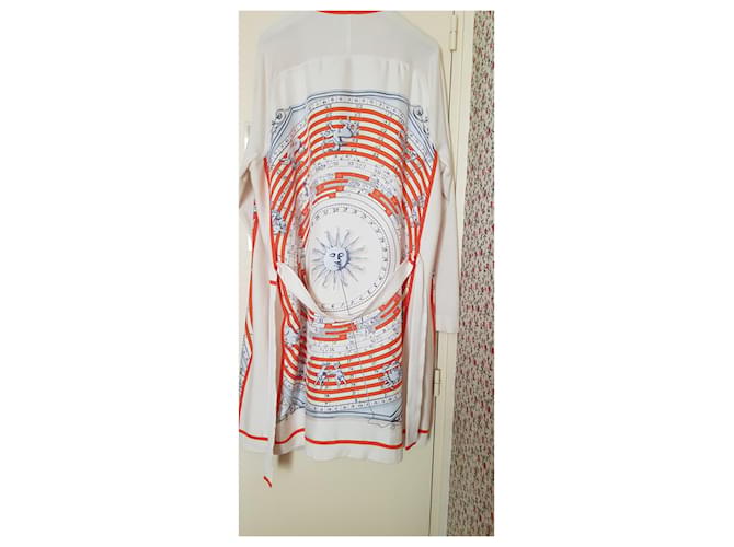 Hermès Hermes Strickjacke Twillaine Long Ecru Rot Aus weiß - Ansicht 3