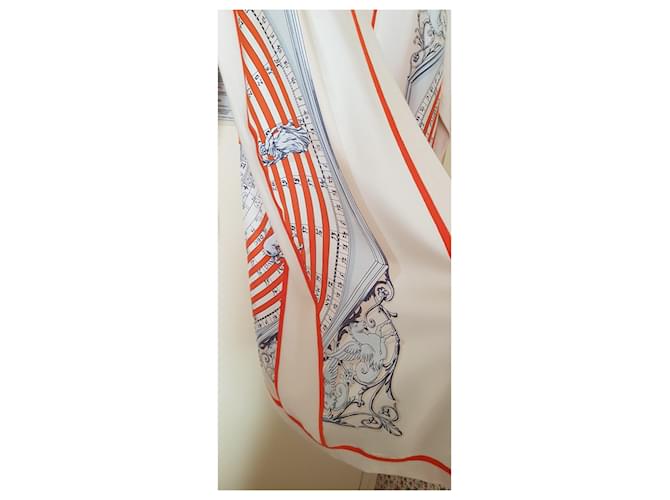 Hermès Hermes Strickjacke Twillaine Long Ecru Rot Aus weiß - Ansicht 4