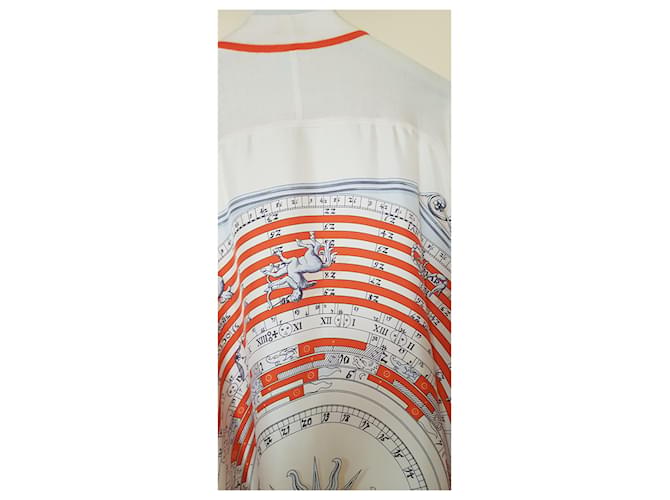 Hermès Hermes Strickjacke Twillaine Long Ecru Rot Aus weiß - Ansicht 6