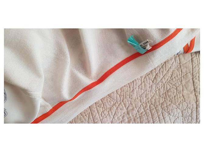 Hermès Hermes Strickjacke Twillaine Long Ecru Rot Aus weiß - Ansicht 8