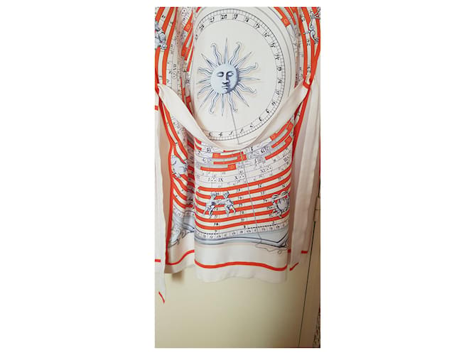 Hermès Hermes Strickjacke Twillaine Long Ecru Rot Aus weiß - Ansicht 9