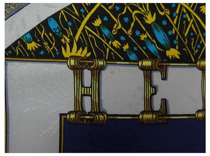 Hermès SCIARPA QUADRATA HERMES FUOCHI D'ARTIFICIO 90 SPILLA IN SETA DUCHENE SCIARPA IN SETA BLU Blu navy - vista 7