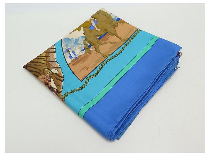 Hermès HERMES SCIARPA CACCIA ESOTICA LEDOUX SQUARE 90 SETA SCIARPA IN SETA BLU - vista 11