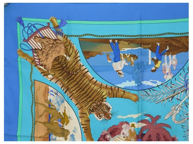 Hermès HERMES SCIARPA CACCIA ESOTICA LEDOUX SQUARE 90 SETA SCIARPA IN SETA BLU - vista 2
