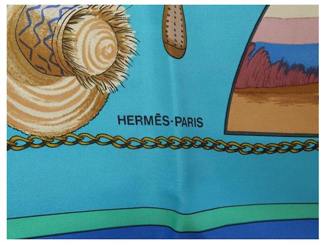 Hermès HERMES SCIARPA CACCIA ESOTICA LEDOUX SQUARE 90 SETA SCIARPA IN SETA BLU - vista 4
