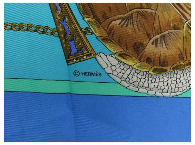 Hermès HERMES SCIARPA CACCIA ESOTICA LEDOUX SQUARE 90 SETA SCIARPA IN SETA BLU - vista 6