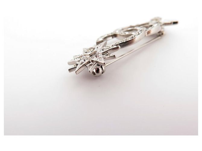 NEUE CHANEL BROSCHE STERN MOND LOGO CC STRASS PARIS DALLAS 2015 Brosche Silber - Ansicht 2