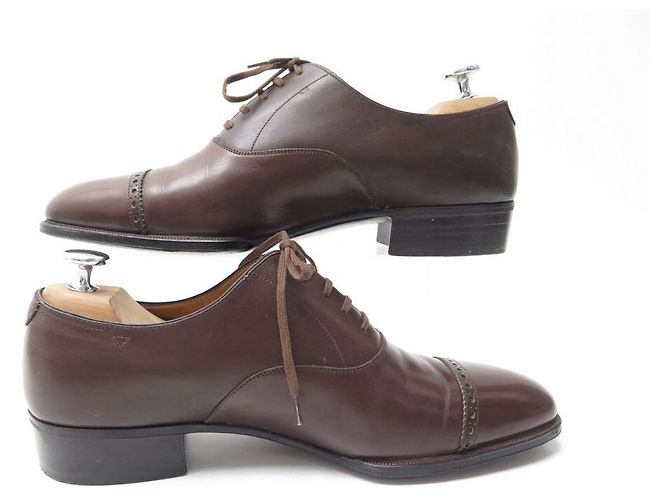 Hermès SCARPE HERMES OXFORD PUNTA DRITTA 7 41 scarpe in pelle marrone - vista 2