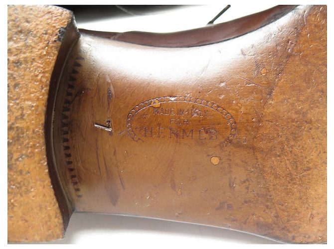 Hermès SCARPE HERMES OXFORD PUNTA DRITTA 7 41 scarpe in pelle marrone - vista 4